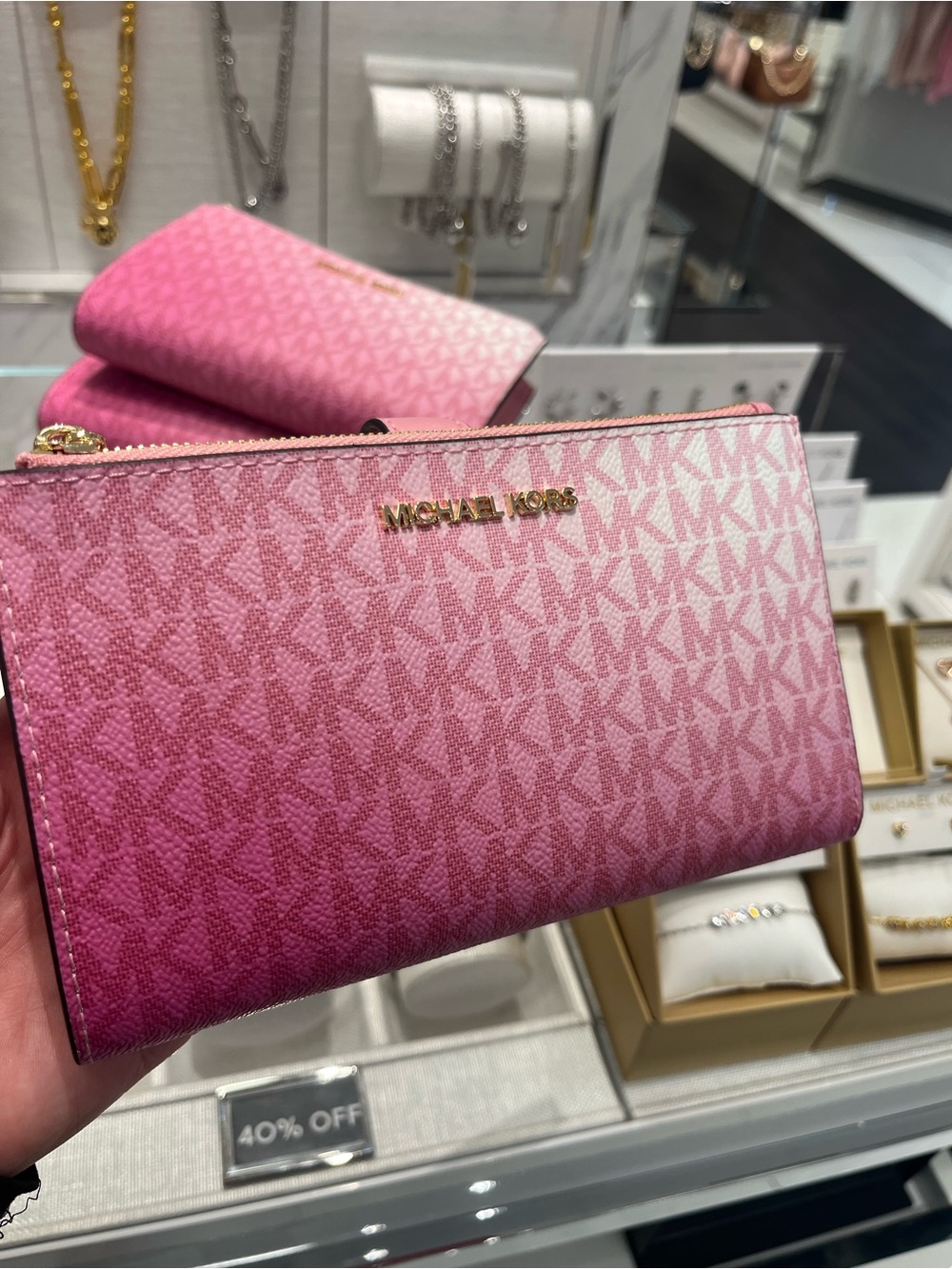 Michael Kors Carnation Ombré Double Zipper Wallet